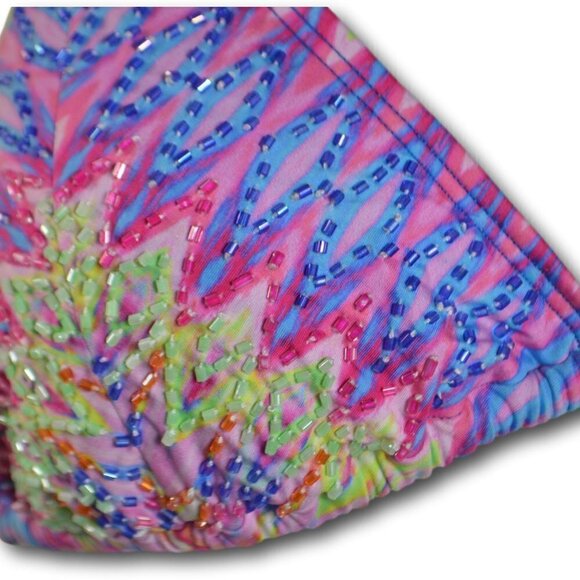 PILYQ Barcelona Spain Beaded Bikini Top Size: L $84.00 - Picture 2 of 3